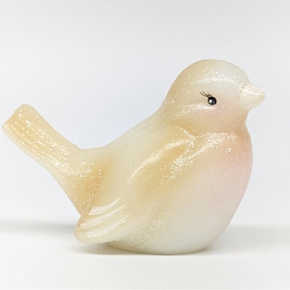 FENTON VTG  RARE GLISTENING WOODS BIRD FIGURINE signed  HIGHLY Collectible - Picture 5 of 10